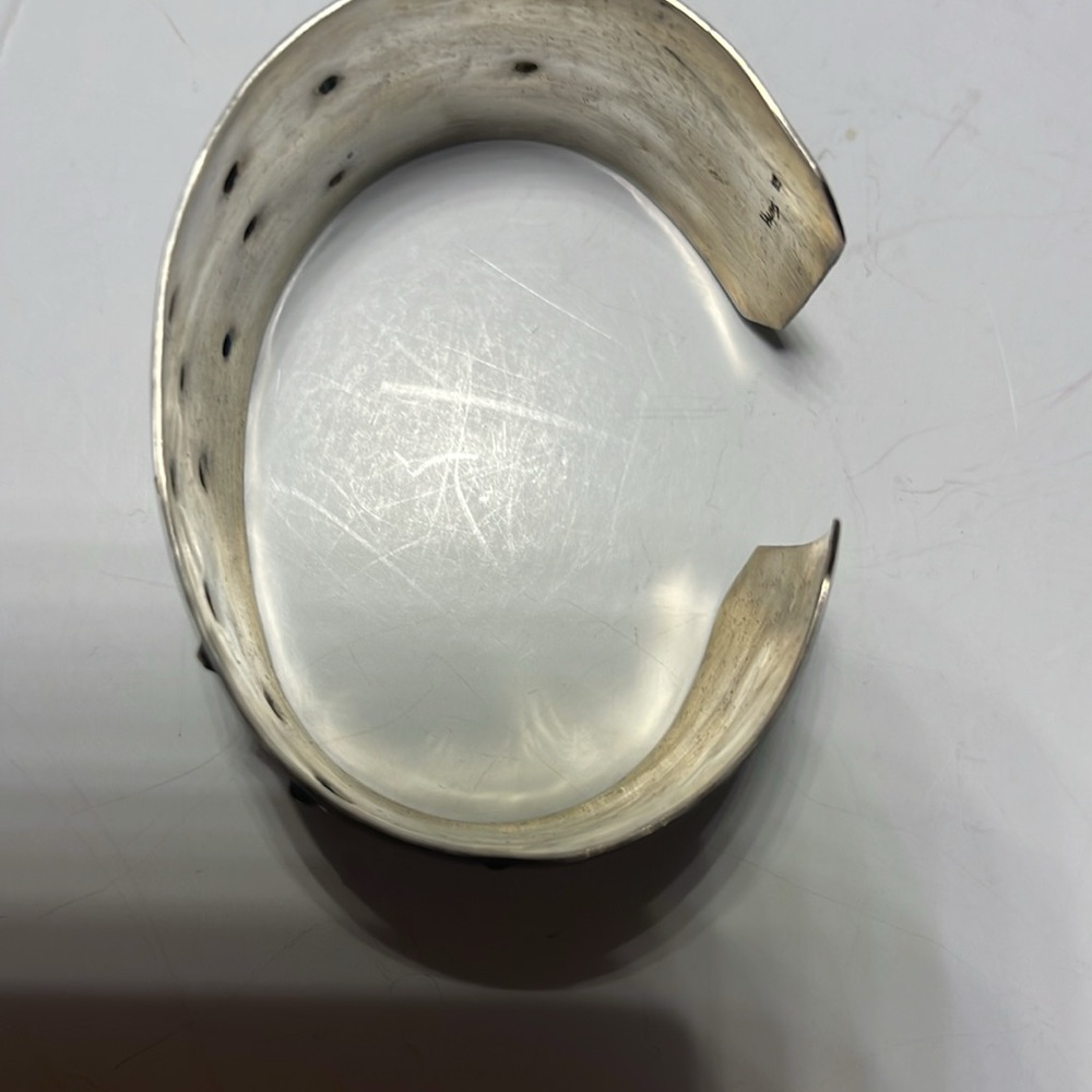 Oxidized Silver Cuff Bracelet - Picture 3 of 6